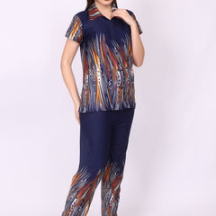 Be You Women Satin Floral Print Top & Pyjama Night Suit