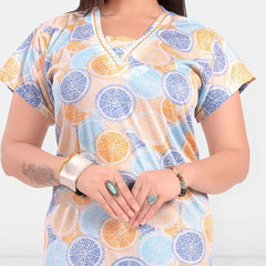 Be You Printed Women Tropical Printed Maxi Sweat Nightdress