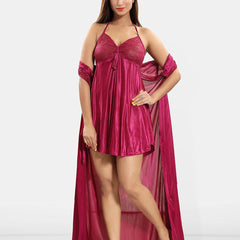 Be You Halter Neck Nightdress With Robe