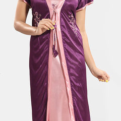 Be You 2 pieces Satin Maxi Nighty Set