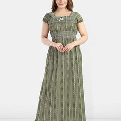 Be You Women Geometric Printed Maxi Nightdress