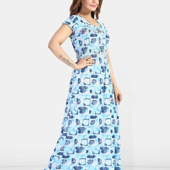 Be You Women Printed Maxi Nightdress