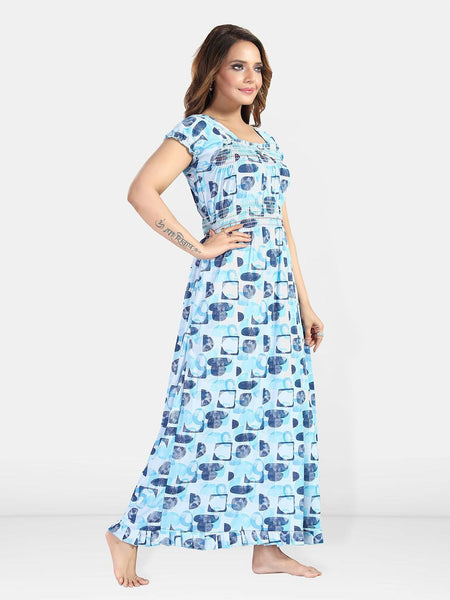 Be You Women Printed Maxi Nightdress