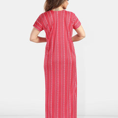 Be You Women Printed Maxi Nightdress