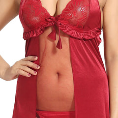 Be You Women Solid Maxi Nightdress
