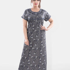 Be You Women Floral Printed Maxi Nightdress