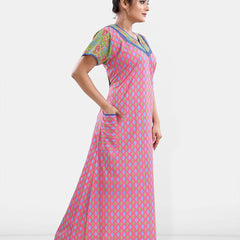 Be You Printed Pure Cotton Maxi Nightdress