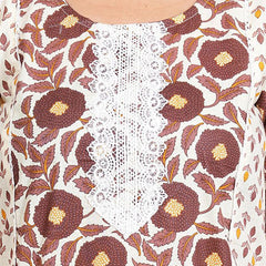 Be You Floral Printed Round Neck Straight Kurta With Trousers And Dupatta