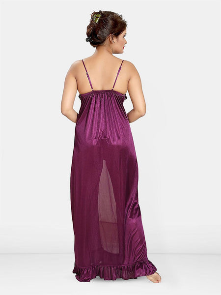 Be You Women Solid Maxi Nightdress