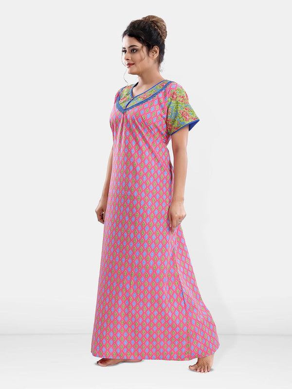 Be You Printed Pure Cotton Maxi Nightdress