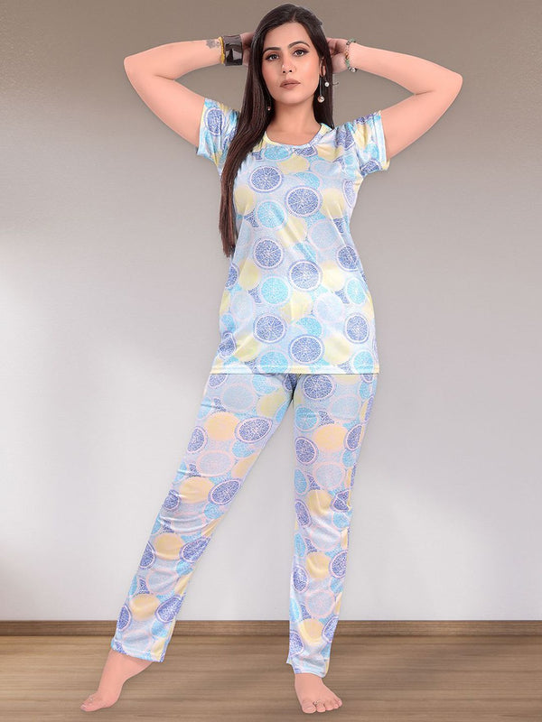 Be You Women Geometric Printed Top Pyjamas Night suit