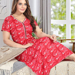 Be You Women Printed Maxi Nightdress