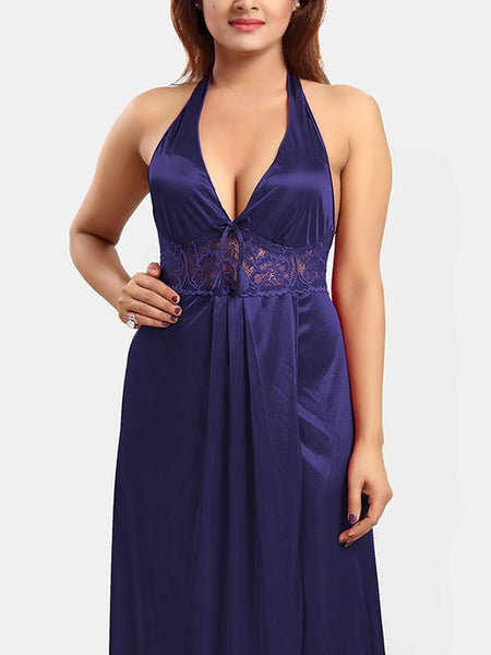 Be You Halter Neck Satin Maxi Nightdress