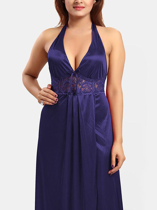 Be You Halter Neck Satin Maxi Nightdress