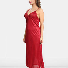 Be You Women 2 pieces Satin Nighty with Robe Maxi Nightdress