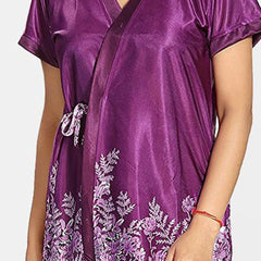 Be You Satin Floral Printed Nightwear Set