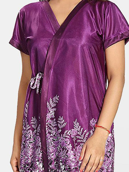 Be You Satin Floral Printed Nightwear Set