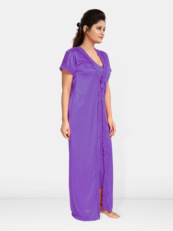 Be You Pack Of 4 Satin Maxi Nightdress With Robe