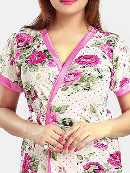 Be You Floral Printed Satin Maxi Nightdress
