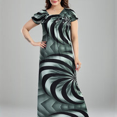 Be You Printed Square Neck Maxi Nightdress
