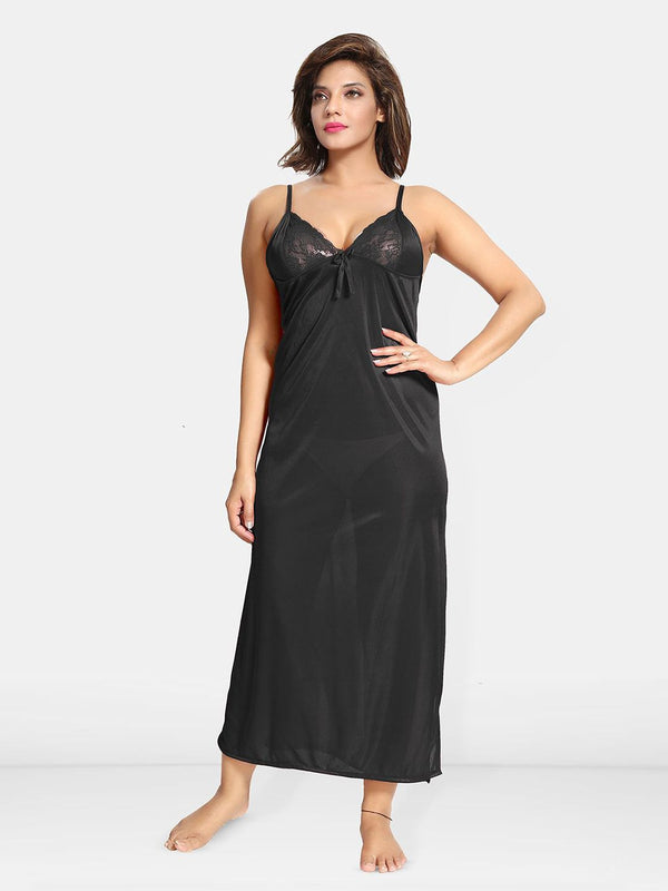 Be You Women Solid Nightdress with Robe