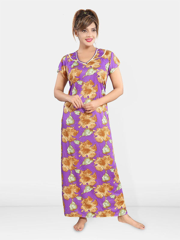 Be You Floral Printed Satin Maxi Nightdress