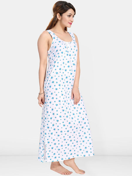Be You Women Printed A-line Maxi Nightdress