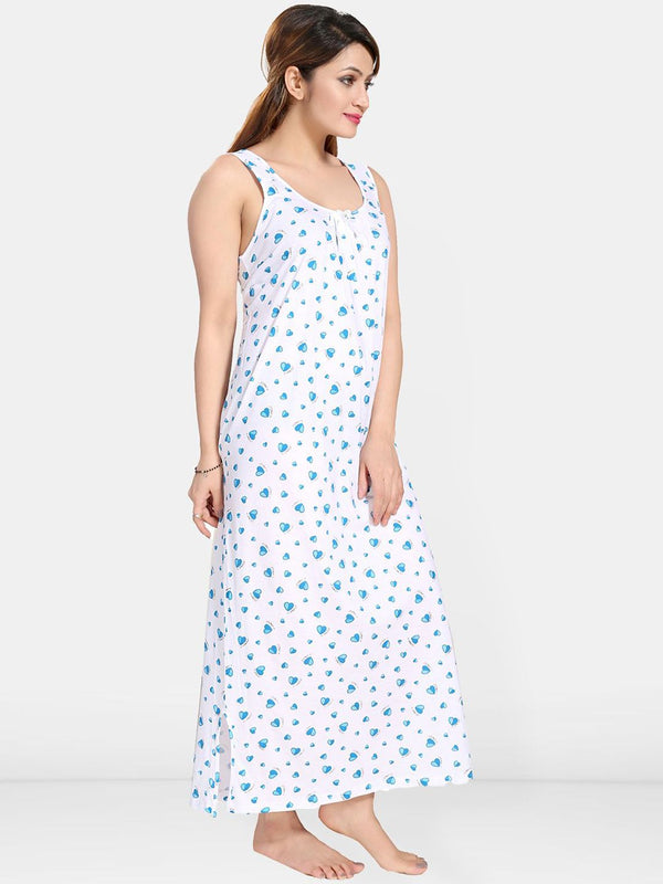 Be You Women Printed A-line Maxi Nightdress