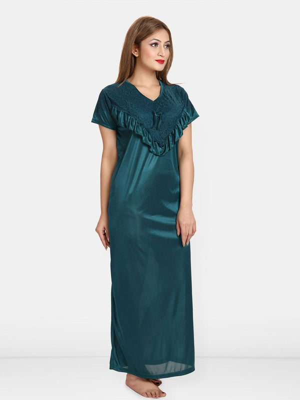 Be You Women Round Neck Maxi Nightdress