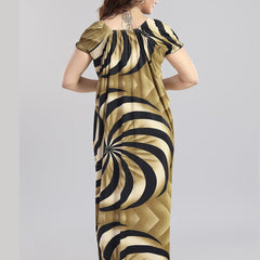 Be You Sarina Satin Spiral Printed Maxi Nightdress