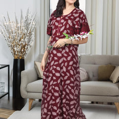 Be You Leaf Printed Maxi Nightdress