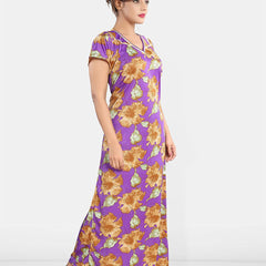 Be You Floral Printed Satin Maxi Nightdress