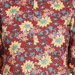 Be You Floral Printed Band Collar A-line Kurta With Palazzos