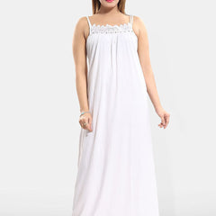 Be You Women Lace Cotton Maxi Nightdress