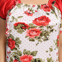 Be You Square Neck Floral Printed Satin Maxi Nightdress