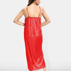 Be You Women Shoulder Straps Maxi Nightdress with Robe