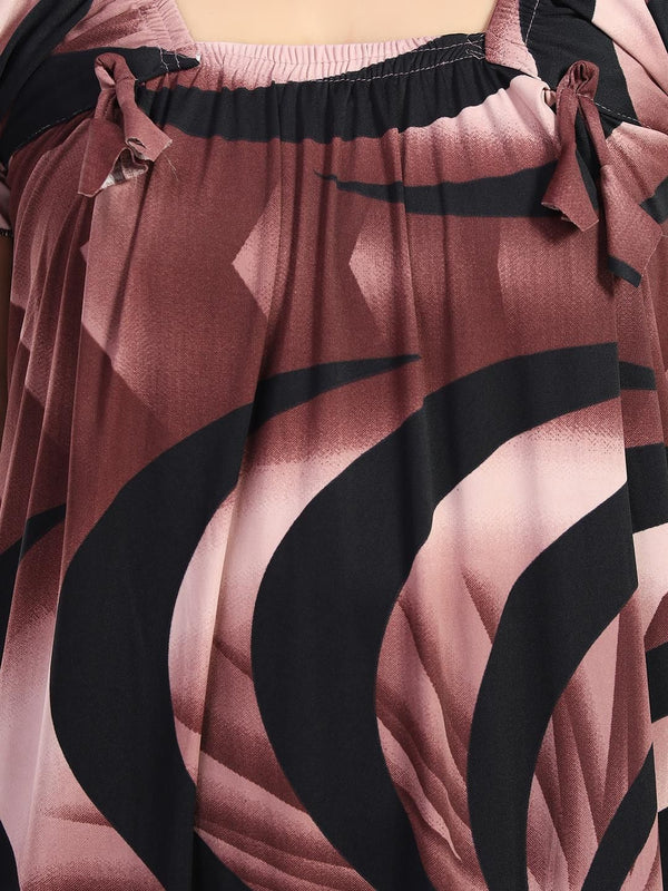 Be You Sarina Satin Spiral Print Maxi Nightdress