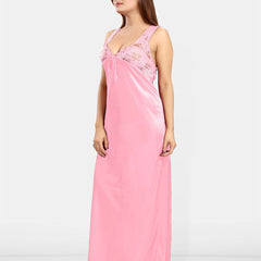 Be You Women Sleeveless Satin Maxi Nightdress
