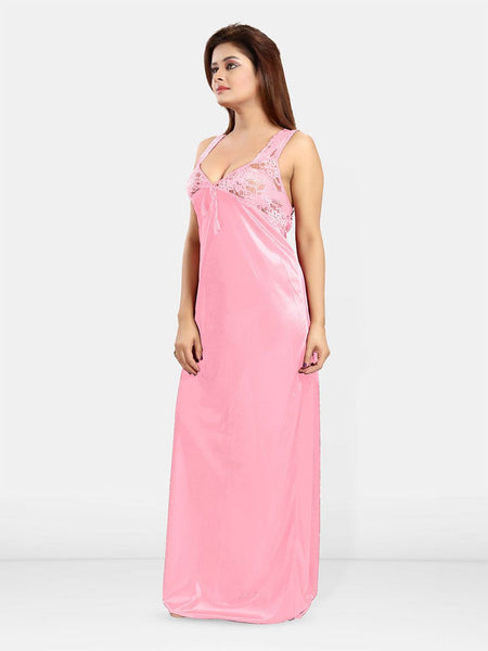 Be You Women Sleeveless Satin Maxi Nightdress