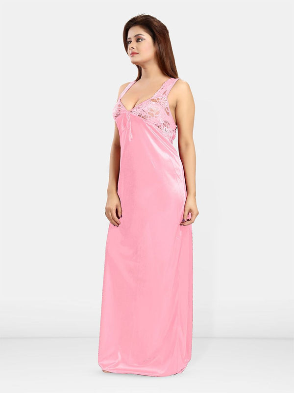 Be You Women Sleeveless Satin Maxi Nightdress