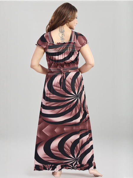 Be You Printed Square Neck Maxi Nightdress