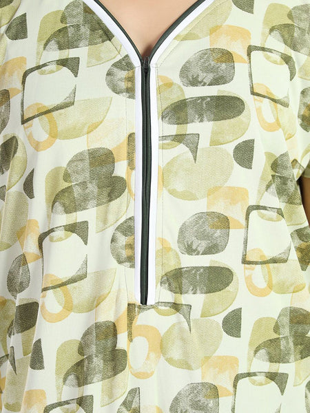 Be You Women Printed Satin Maxi Nightdress