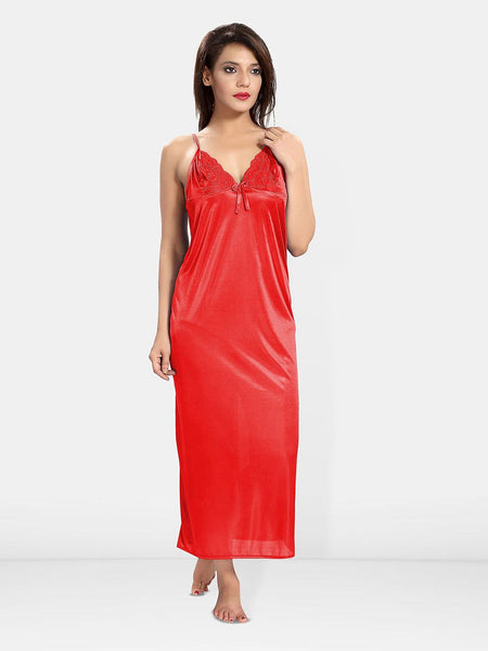 Be You Women Shoulder Straps Maxi Nightdress with Robe