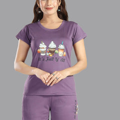 Be You Women Graphic Printed Round Neck Regular Night suit